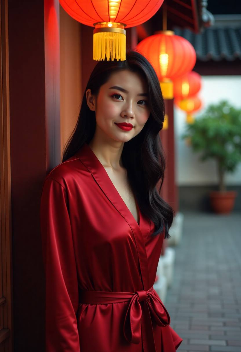 剧集拍摄中的庭院布景